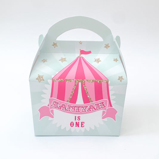 CIRCUS Carnival Personalised Children’s Party Box Gift Bag Favour