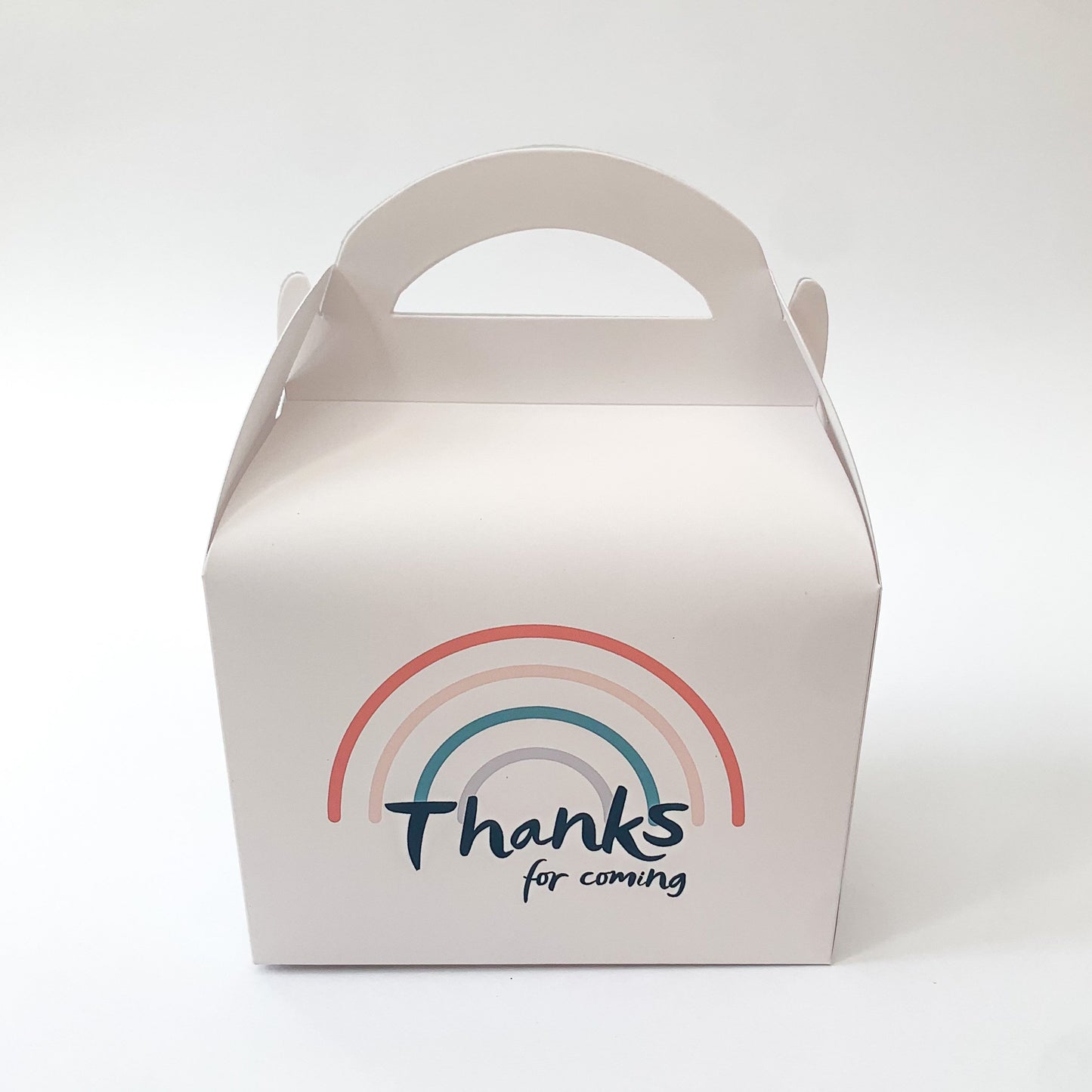 RAINBOW Neutral minimalist boho Personalised Children’s Party Box Gift Bag Favour