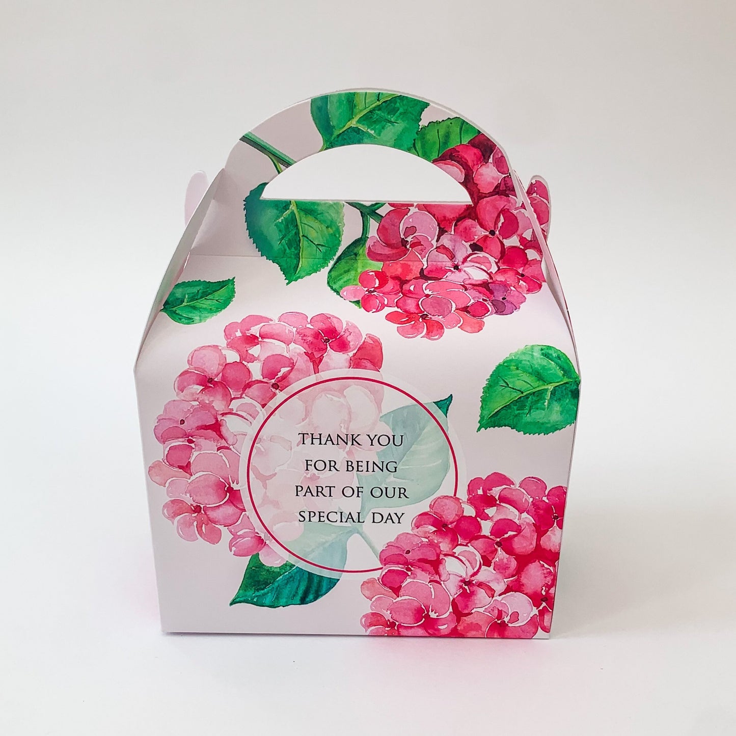 Pink hydrangea Personalised Party Favour Gift Box Bridal Baby Shower Hen Do Wedding Celebration
