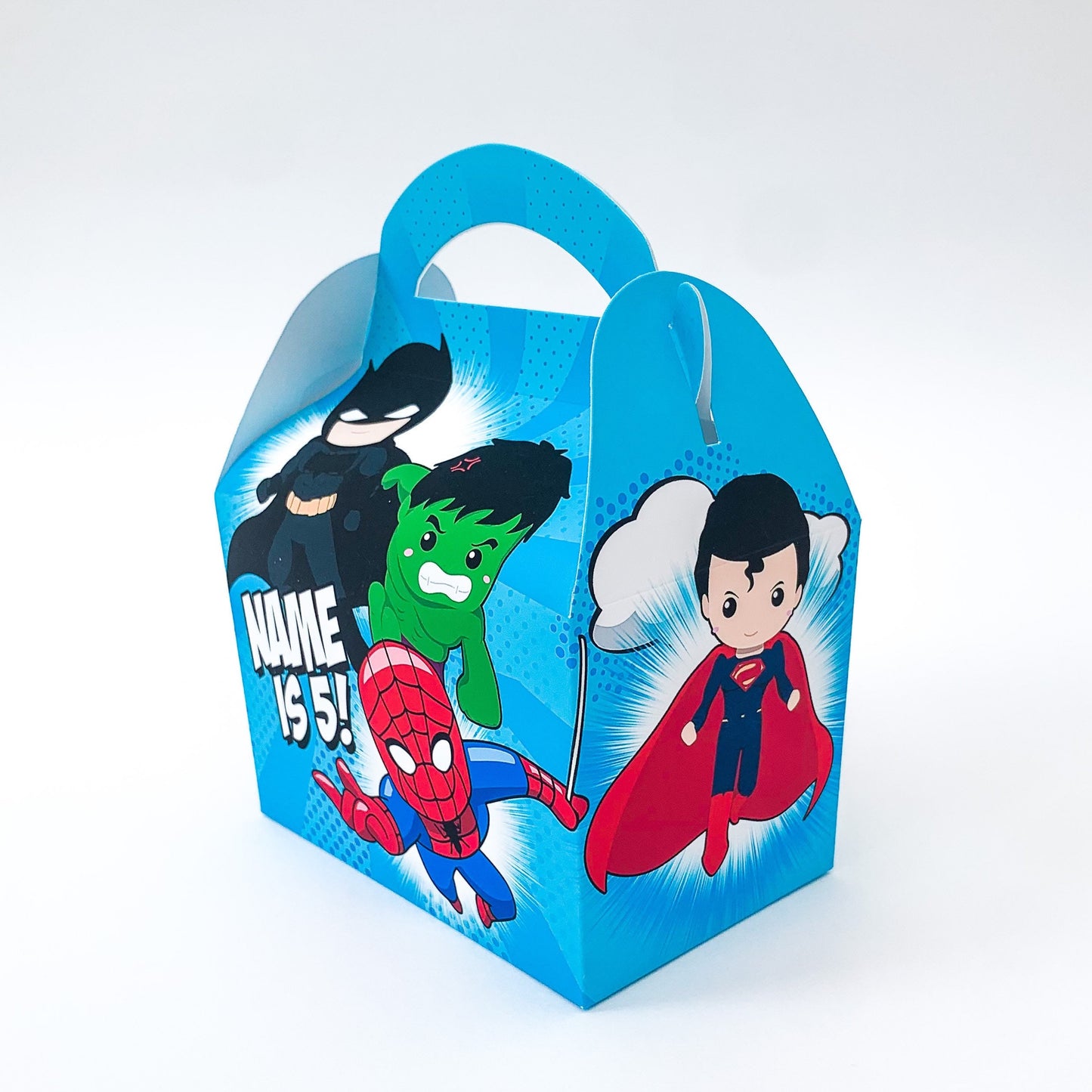Superhero Personalised Children’s Party Box Gift Bag Favour