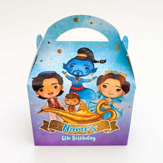 Aladdin Inspired Watercolour Personalised Children’s Party Treat Box