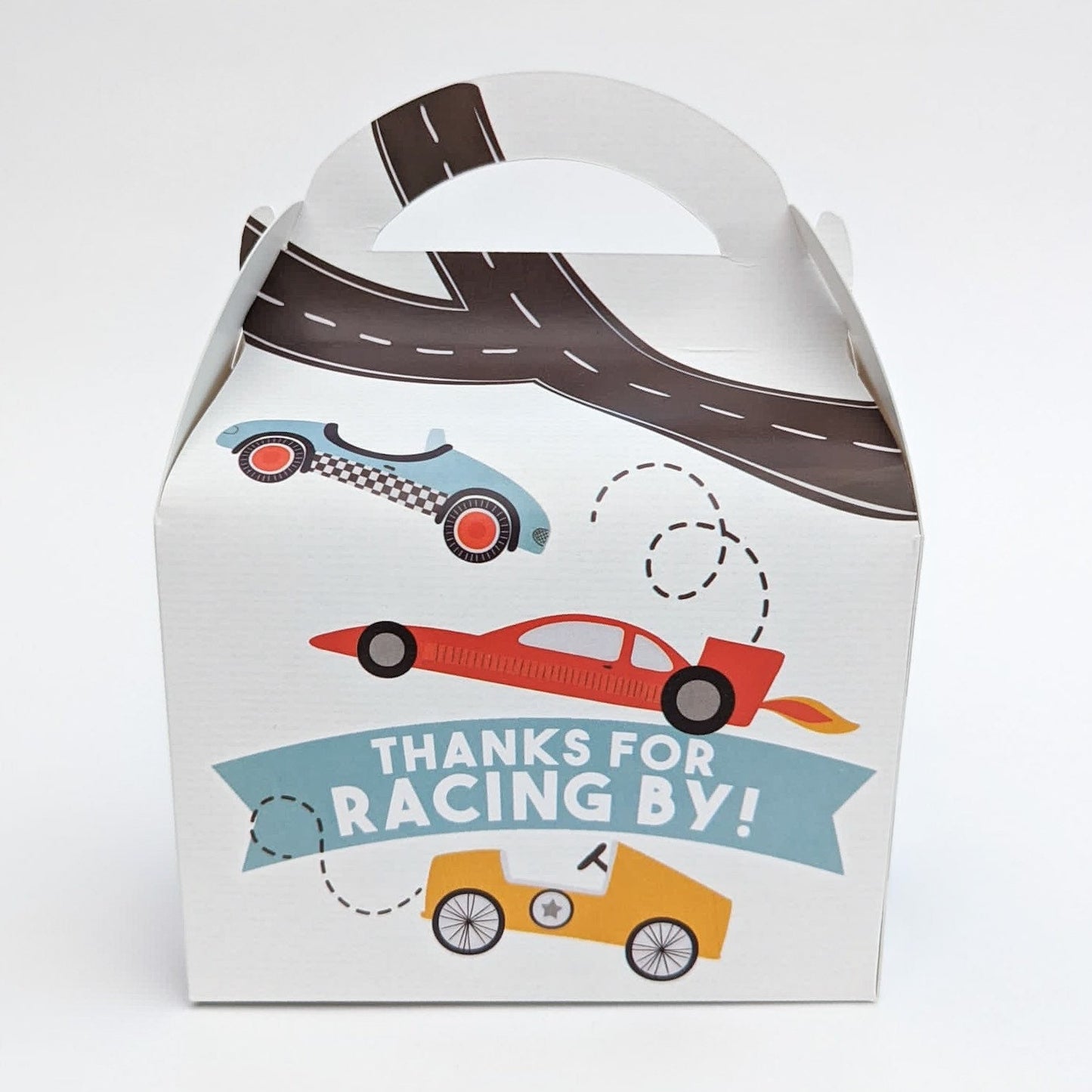 Retro Cars Racing Driver Personalised Children’s Party Boxes Gift Bag Favour