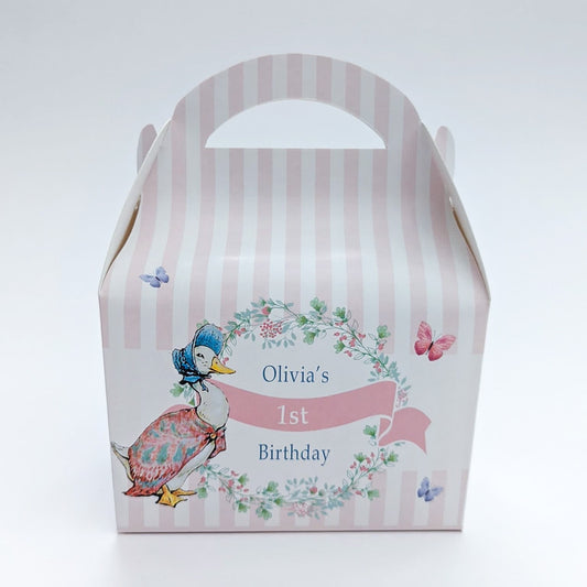 Jemima Puddleduck Peter Rabbit Personalised Children’s Party Box Gift Bag Favour