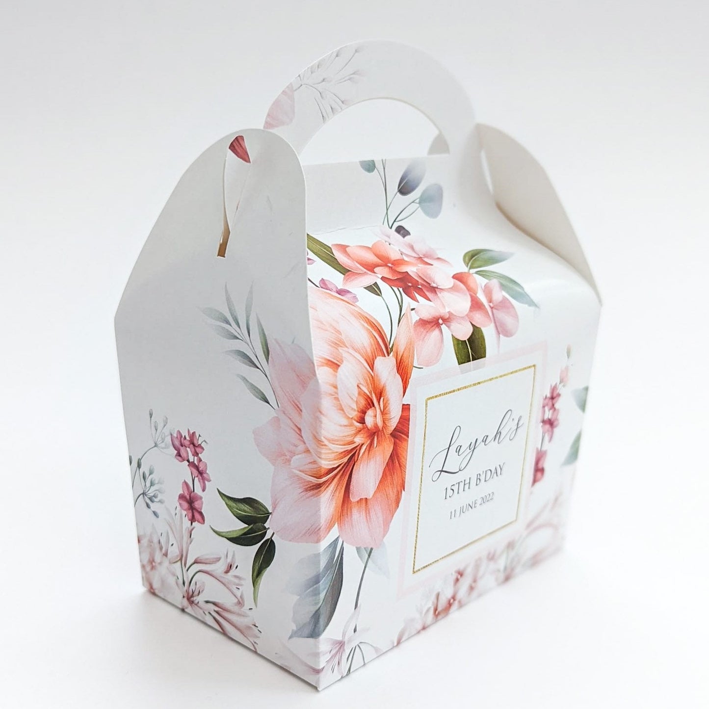 Watercolour floral  Personalised Children’s Party Box Wedding Bridal Shower Baby Shower Gift Bag Favour