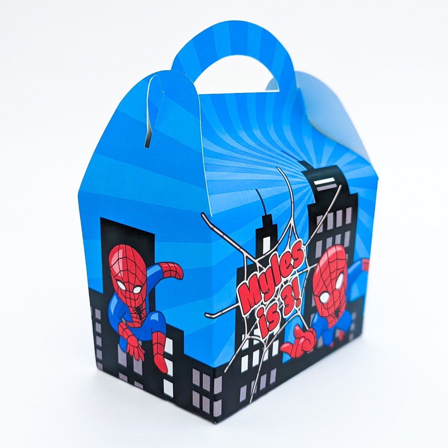 Spider-Man spiderman spider man superhero cute boys Personalised Children’s Party Box Gift Bag Favour