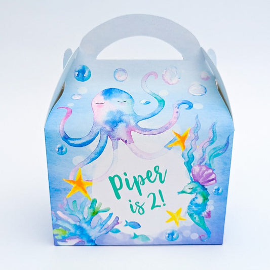 Under the Sea Seaside Ocean Underwater Personalised Children’s Party Box Gift Bag Favour