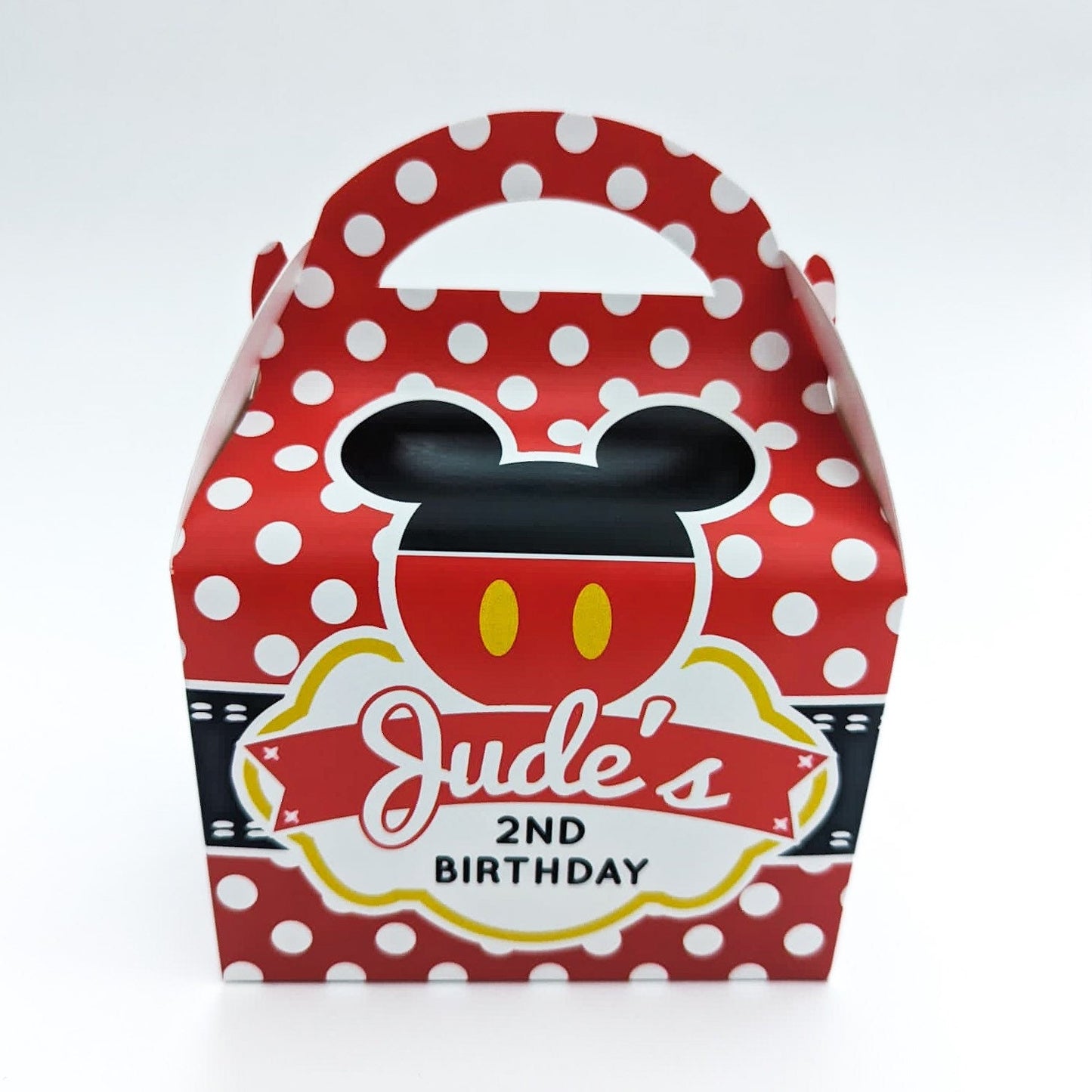 Mickey Mouse Personalised Children’s Party Box Gift Bag Favour