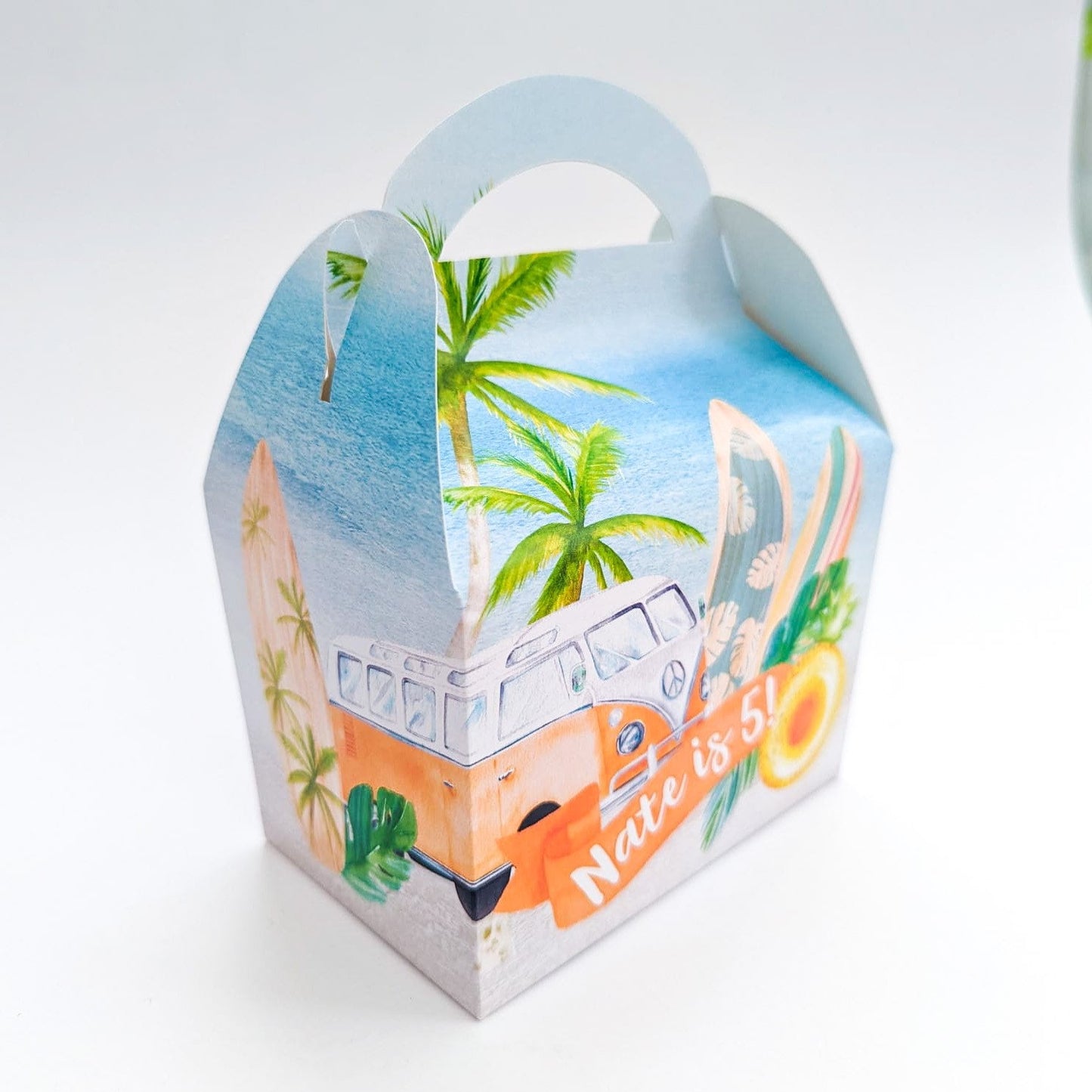 Beach Days Seaside Ocean Tropical Personalised Children’s Party Box Gift Bag Favour