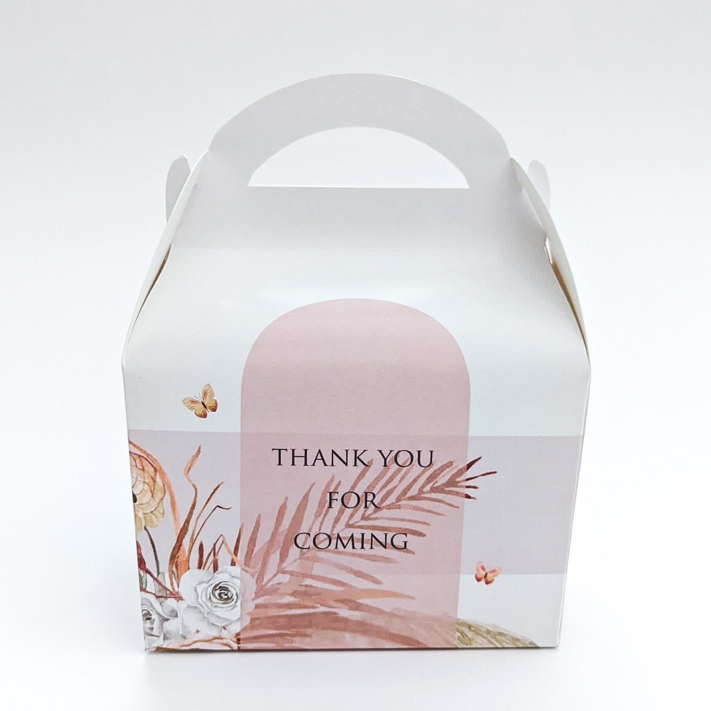 Watercolour boho floral  Personalised Children’s Party Box Gift Bag Favour