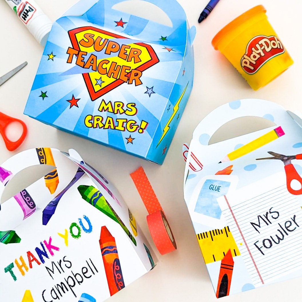 TEACHER Super Teacher thank you teacher gift Treat Boxes box