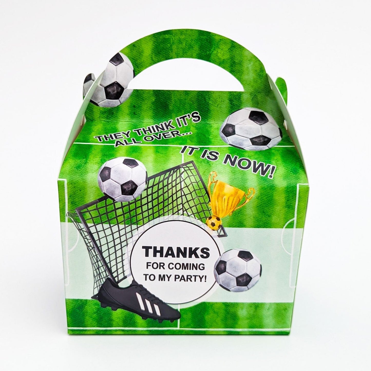 Football team soccer Personalised Children’s Party Box Gift Bag Favour