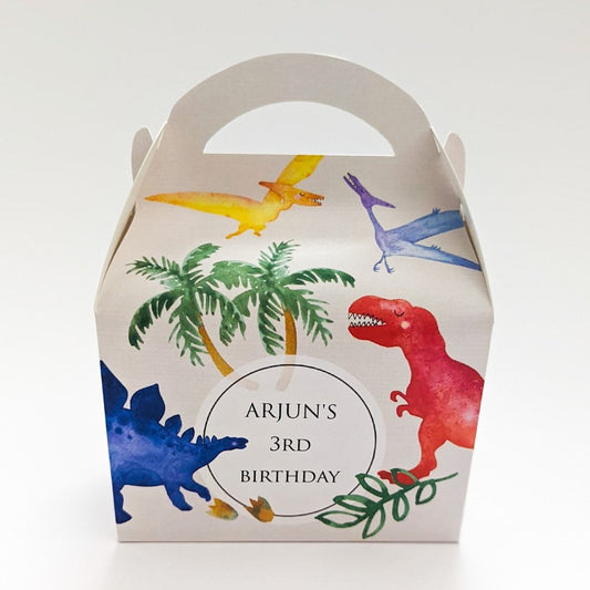 Dinosaurs Personalised Children’s Party Box Gift Bag Favour