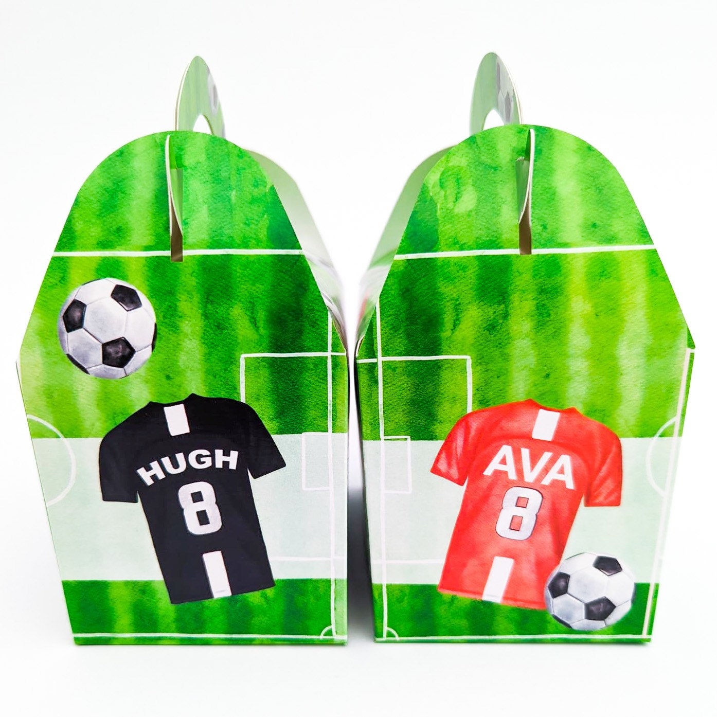 Football team soccer Personalised Children’s Party Box Gift Bag Favour