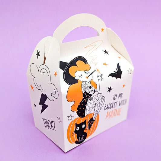 Best Witches adult Halloween watercolor Personalised Children’s Party Box Gift Bag Favour