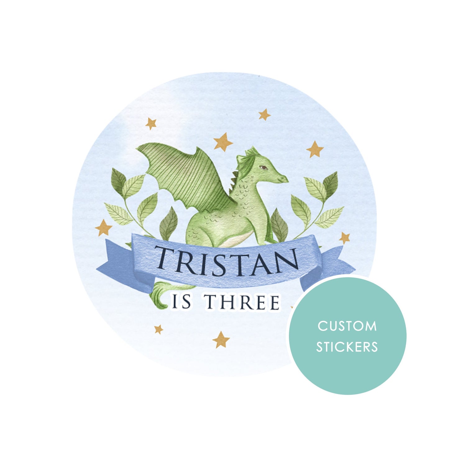 PERSONALISED STICKERS Multiple sizes Knights and Dragons Fairytale Sweet Cone Gift label Trick or Treat