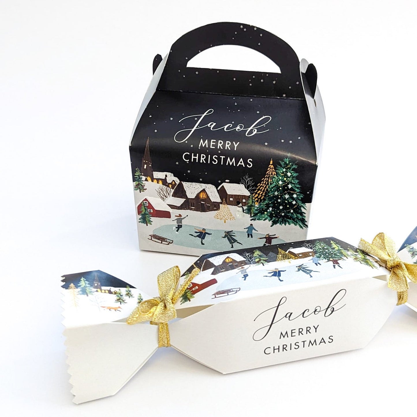 Christmas Winter Wonderland Personalised Treat Boxes Advent Party Box favours