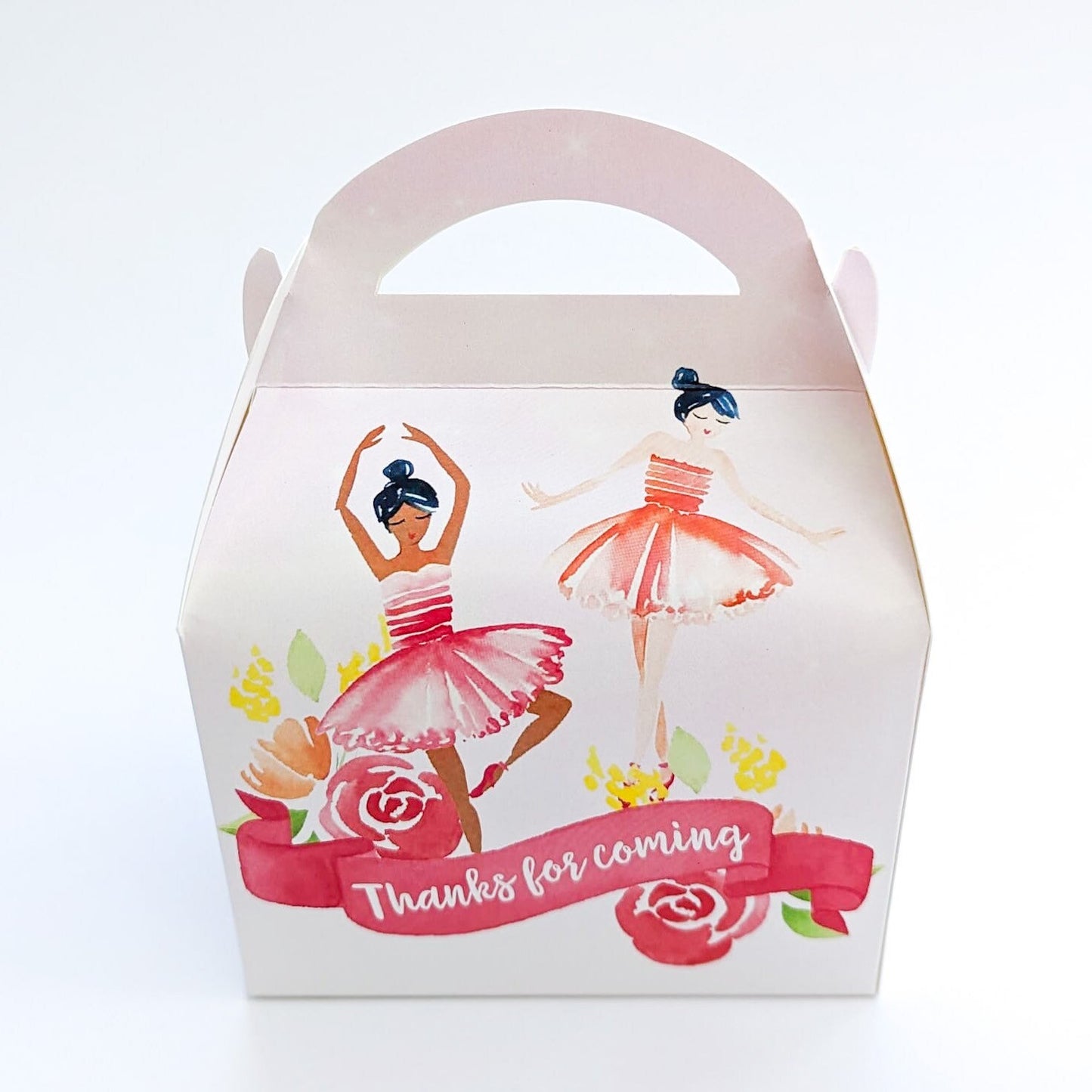 Ballet ballerina watercolour Personalised Children’s Party Box Gift Bag Favour