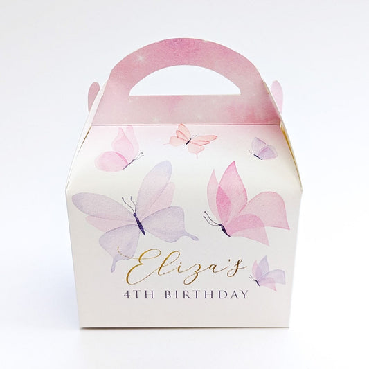 Butterfly Personalised Children’s Party Box Gift Bag Favour
