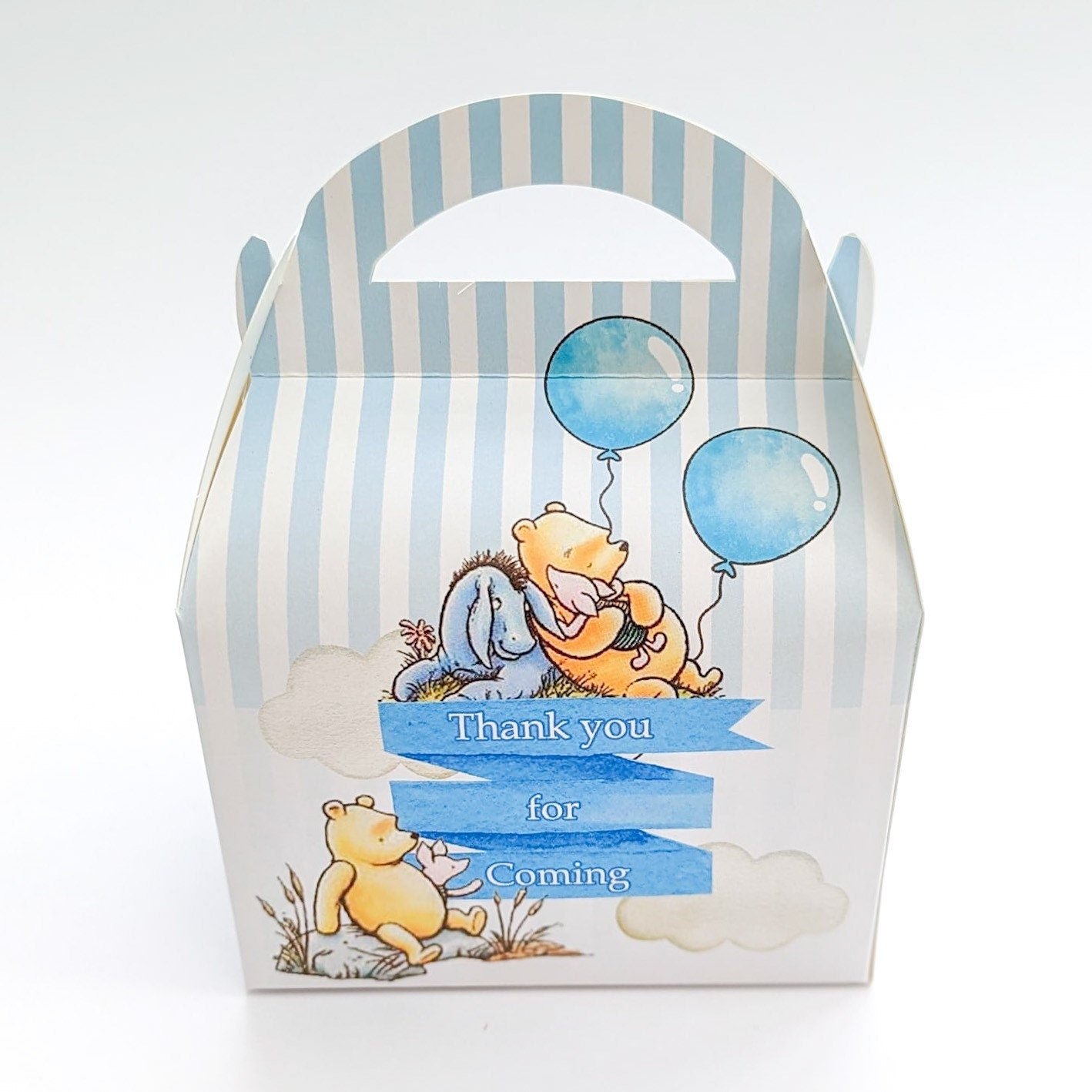Winnie the Pooh classic floral Personalised Children’s Party Box Gift Bag Favour