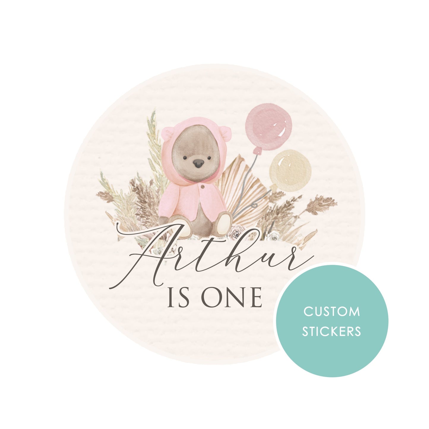 PERSONALISED STICKERS Multiple sizes and colours Teddy Bear Boho Sweet Cone Gift label Trick or Treat