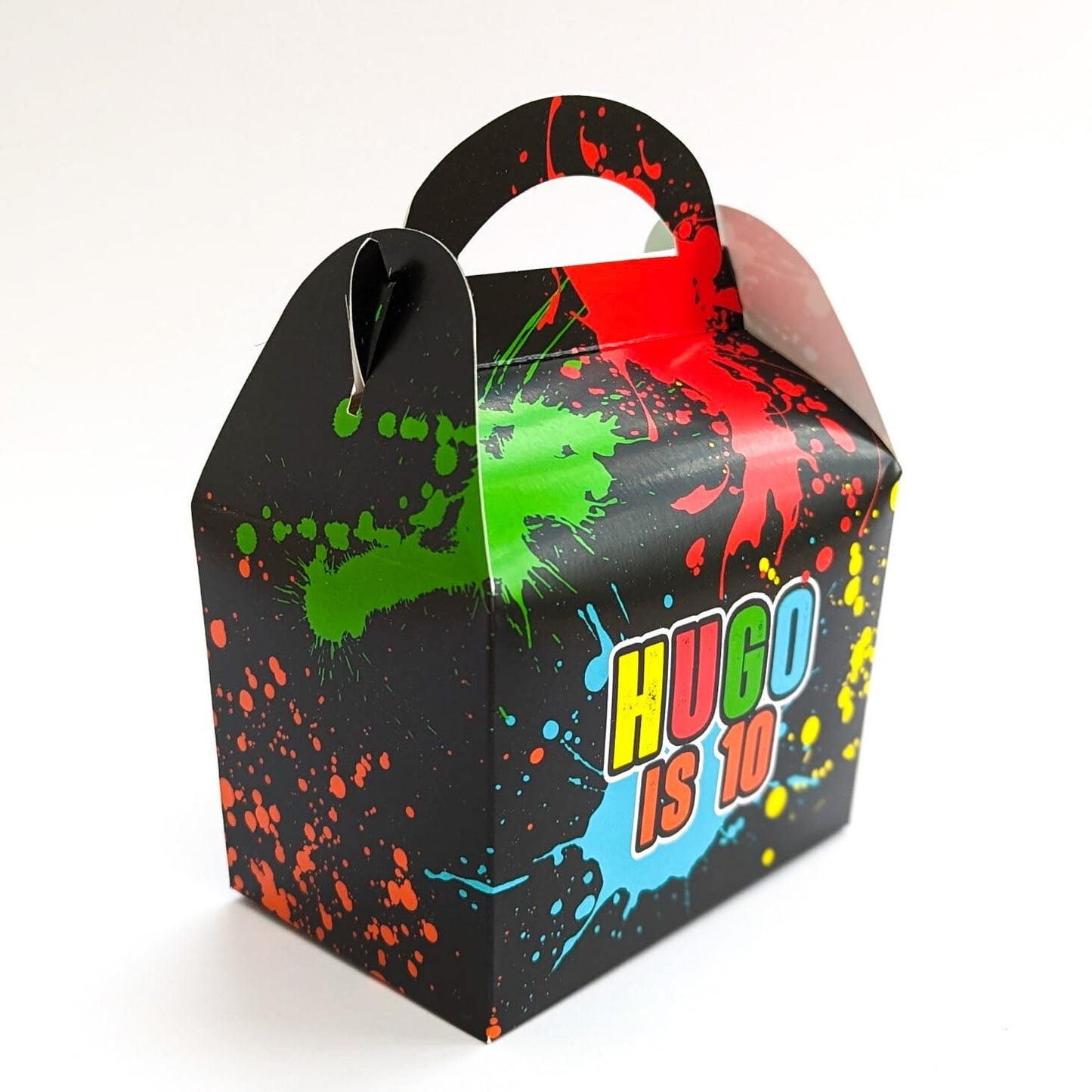 PAINTBALL Arty Paint Personalised Children’s Party Box Gift Bag Favour