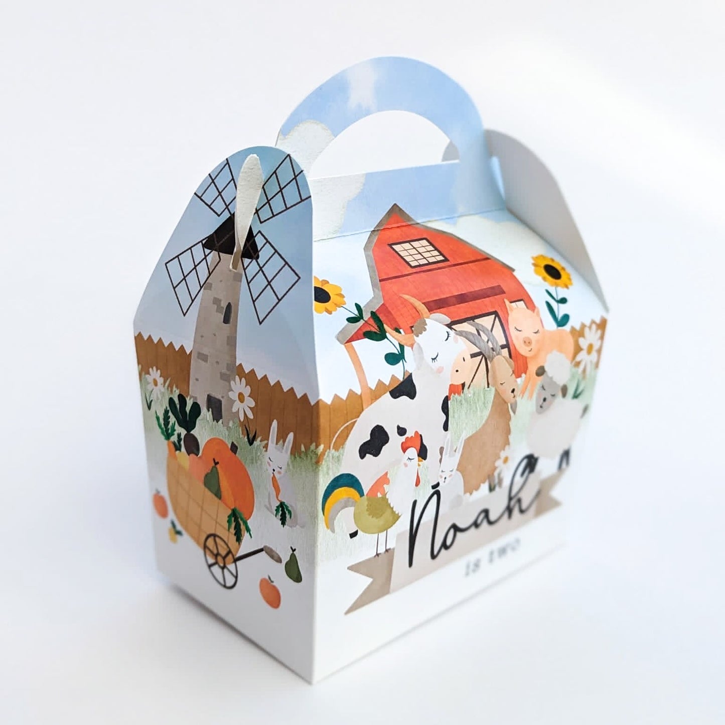 FARM Animals Personalised Children’s Party Box Gift Bag Favour