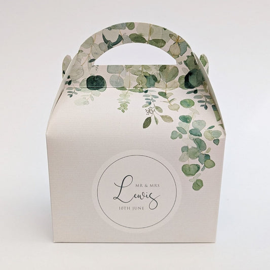 Foliage Eucalyptus Personalised Wedding Favour Boxes Hen Party Bridal Shower Gift Box
