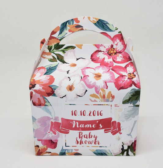 WEDDING Personalised Vintage Theme Baby Shower Hen Party Favour Gift Box