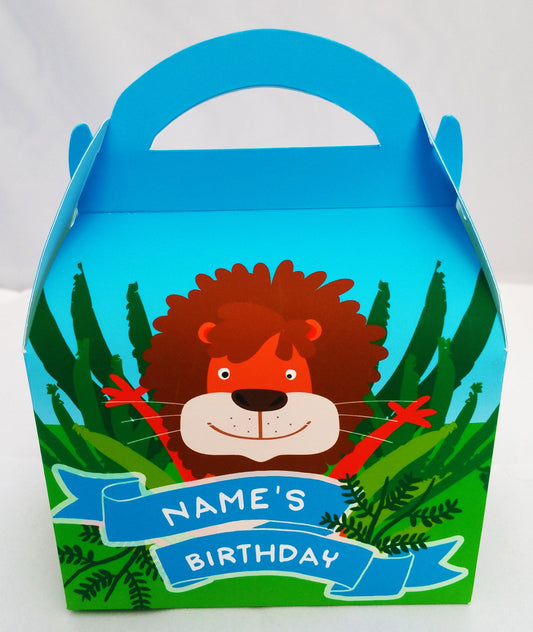 Jungle Theme Personalised Children’s Party Box Gift Bag Favour