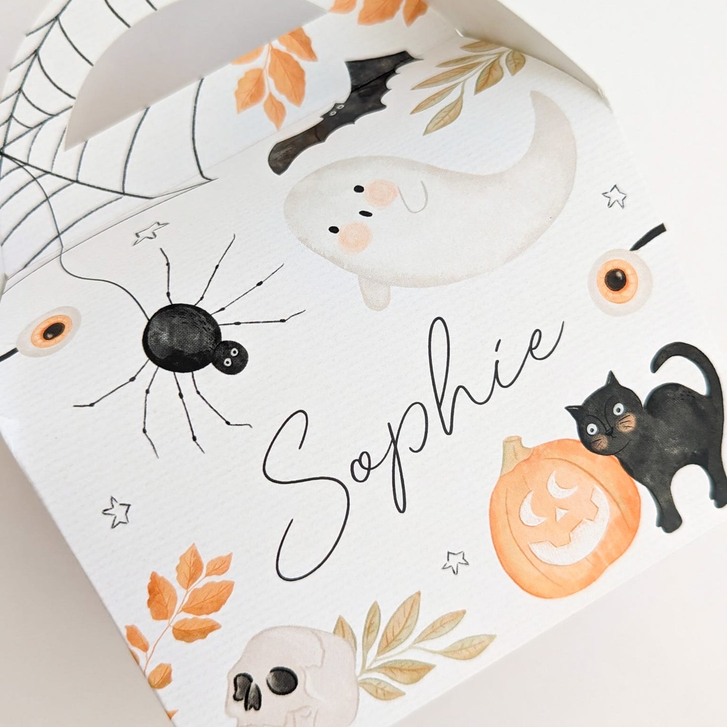 HALLOWEEN Spooky Ghosts Personalised Children’s Party Box Gift Bag Favour