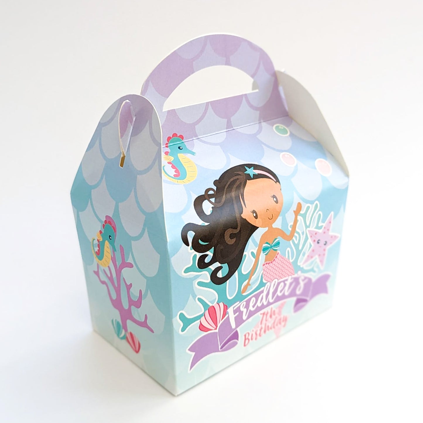 MERMAID Personalised Children’s Party Box Gift Bag Favour