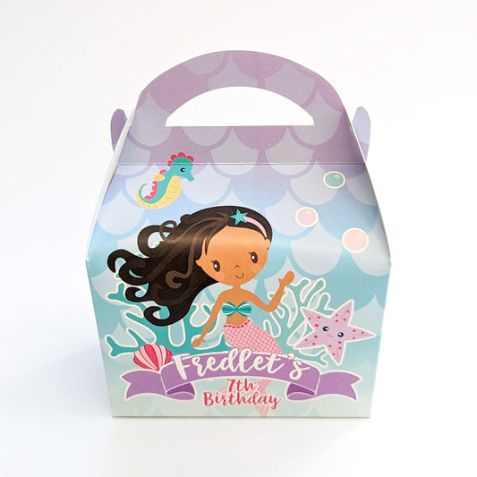 MERMAID Personalised Children’s Party Box Gift Bag Favour