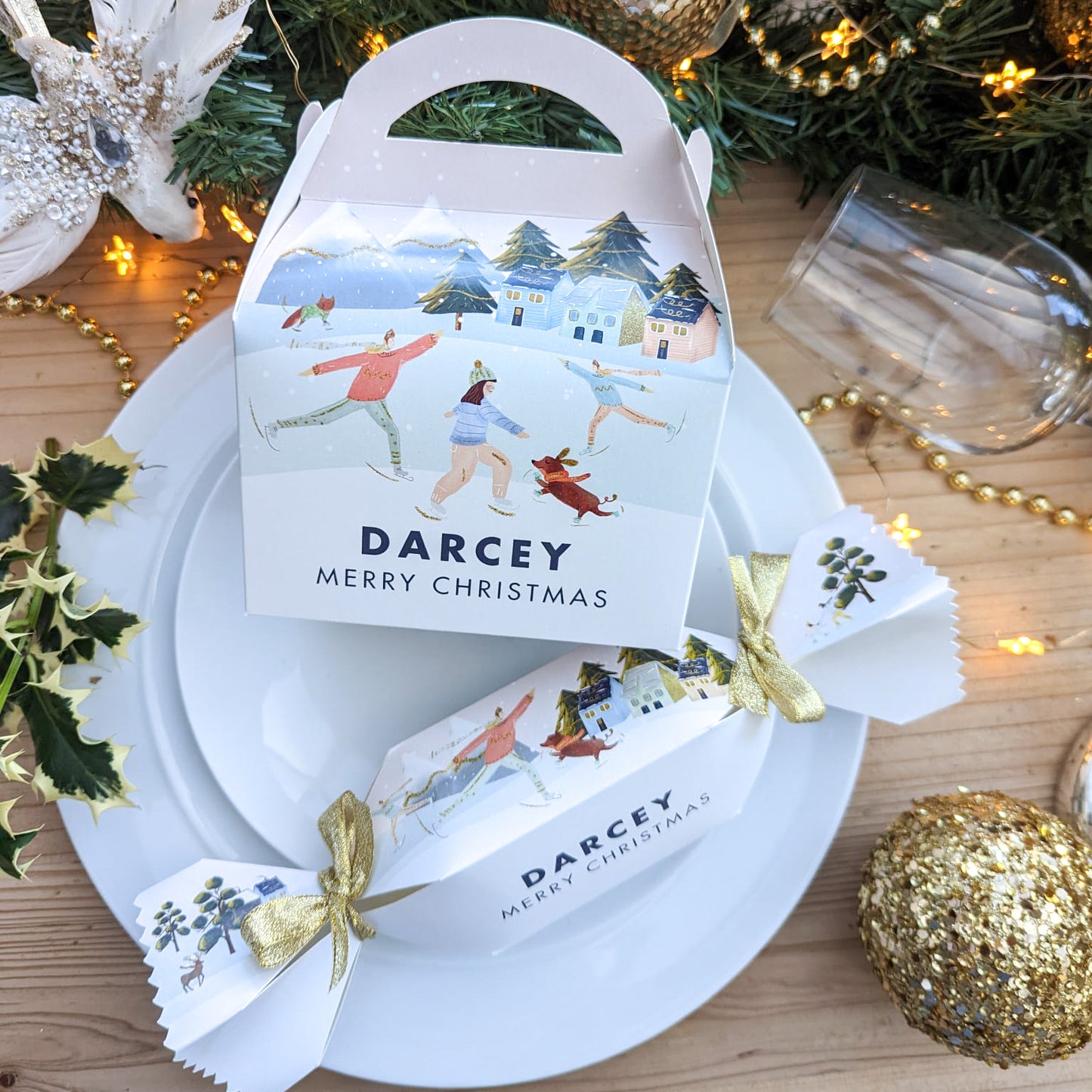 Personalised Christmas Cracker Winter Wonderland Treat Box