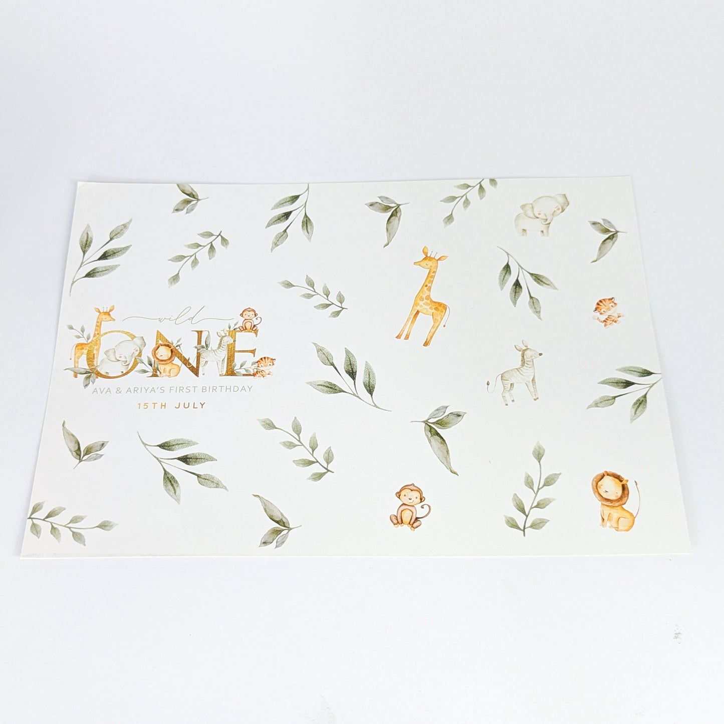 Personalised  Wild One Boho Jungle Animal Party Decor and Treat Bags