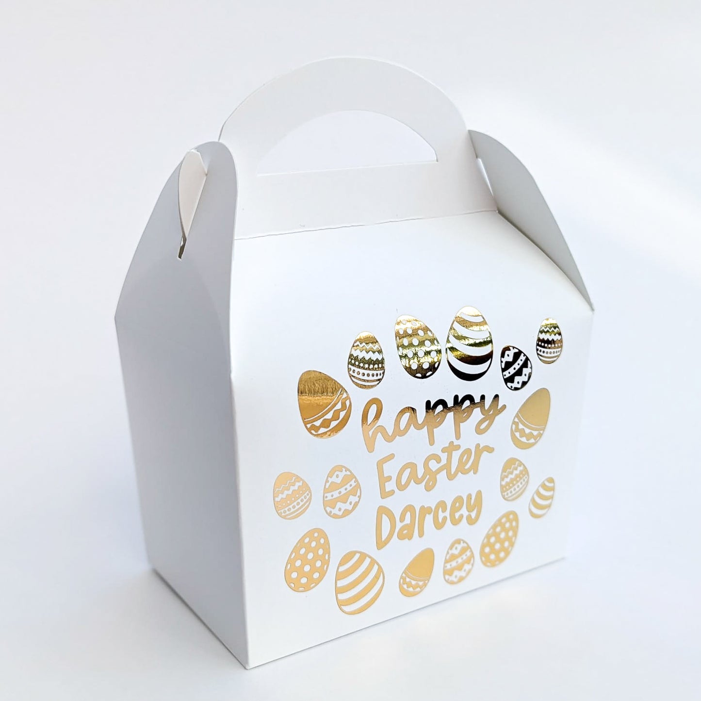 EASTER Egg Floral Gold Foil Personalised Treat Boxes Gift Bags