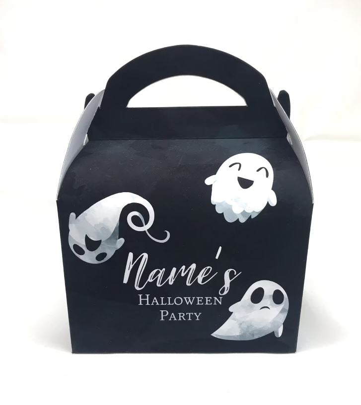 HALLOWEEN Spooky Ghosts Personalised Children’s Party Box Gift Bag Favour