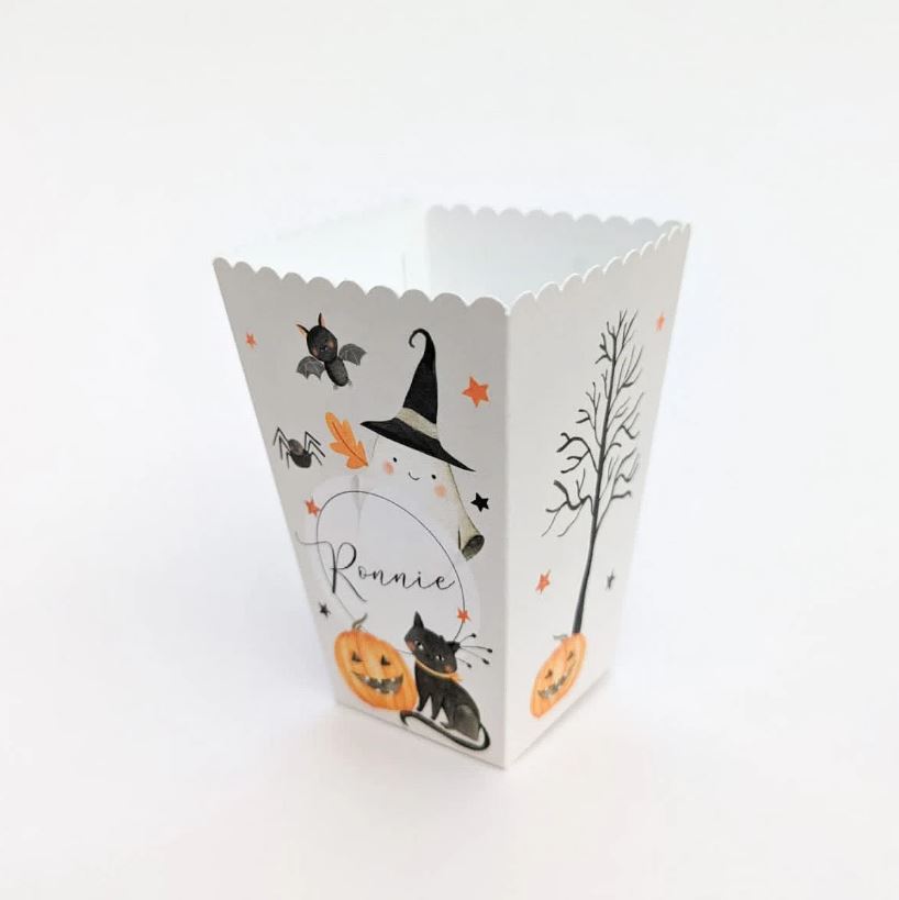 HALLOWEEN Spooky Ghosts Personalised Children’s Party Box Gift Bag Favour