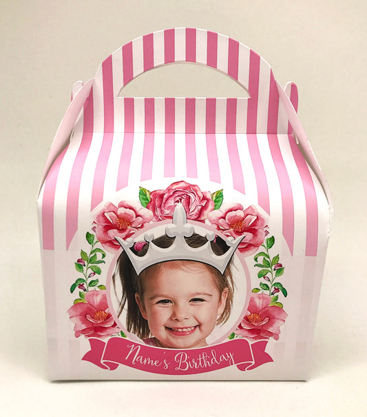 Pretty Princess Photo Box Personalised Children’s Party Box Gift Bag Favour