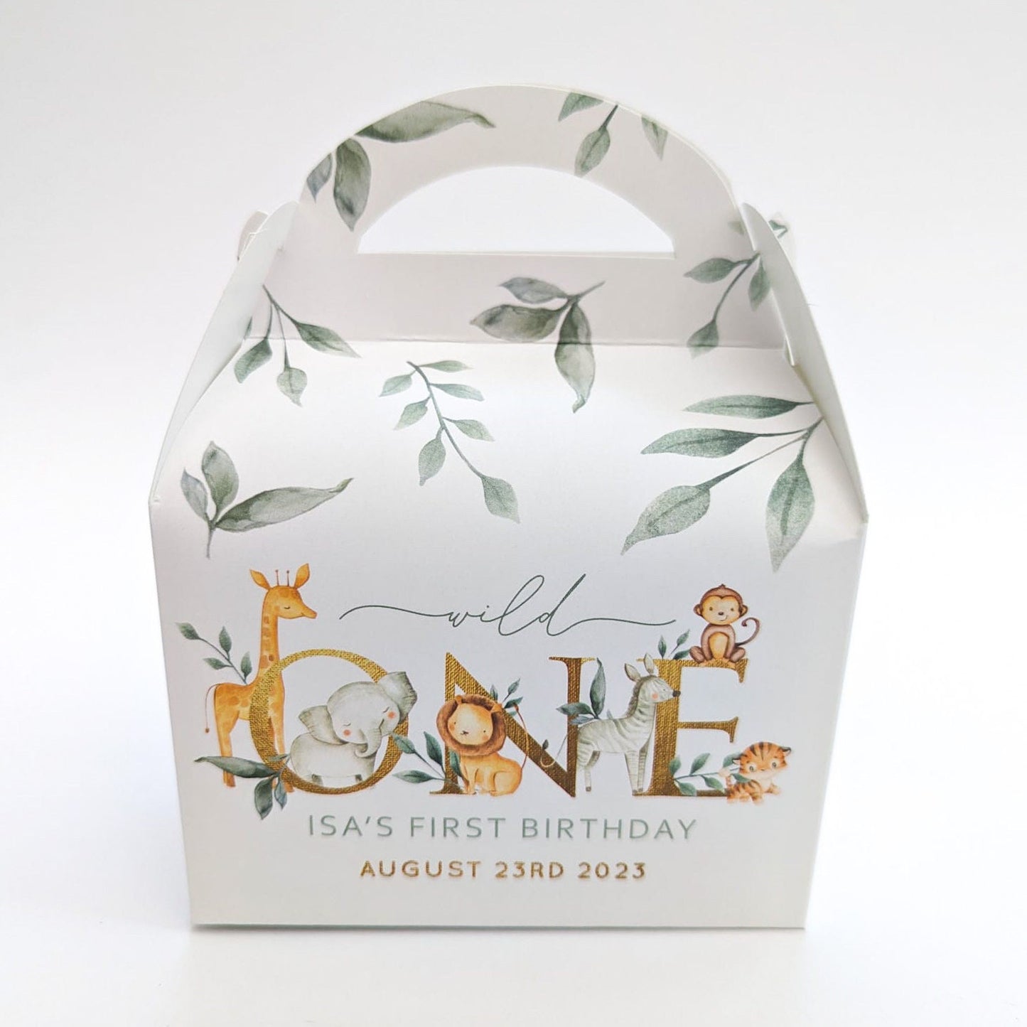 Personalised  Wild One Boho Jungle Animal Party Decor and Treat Bags