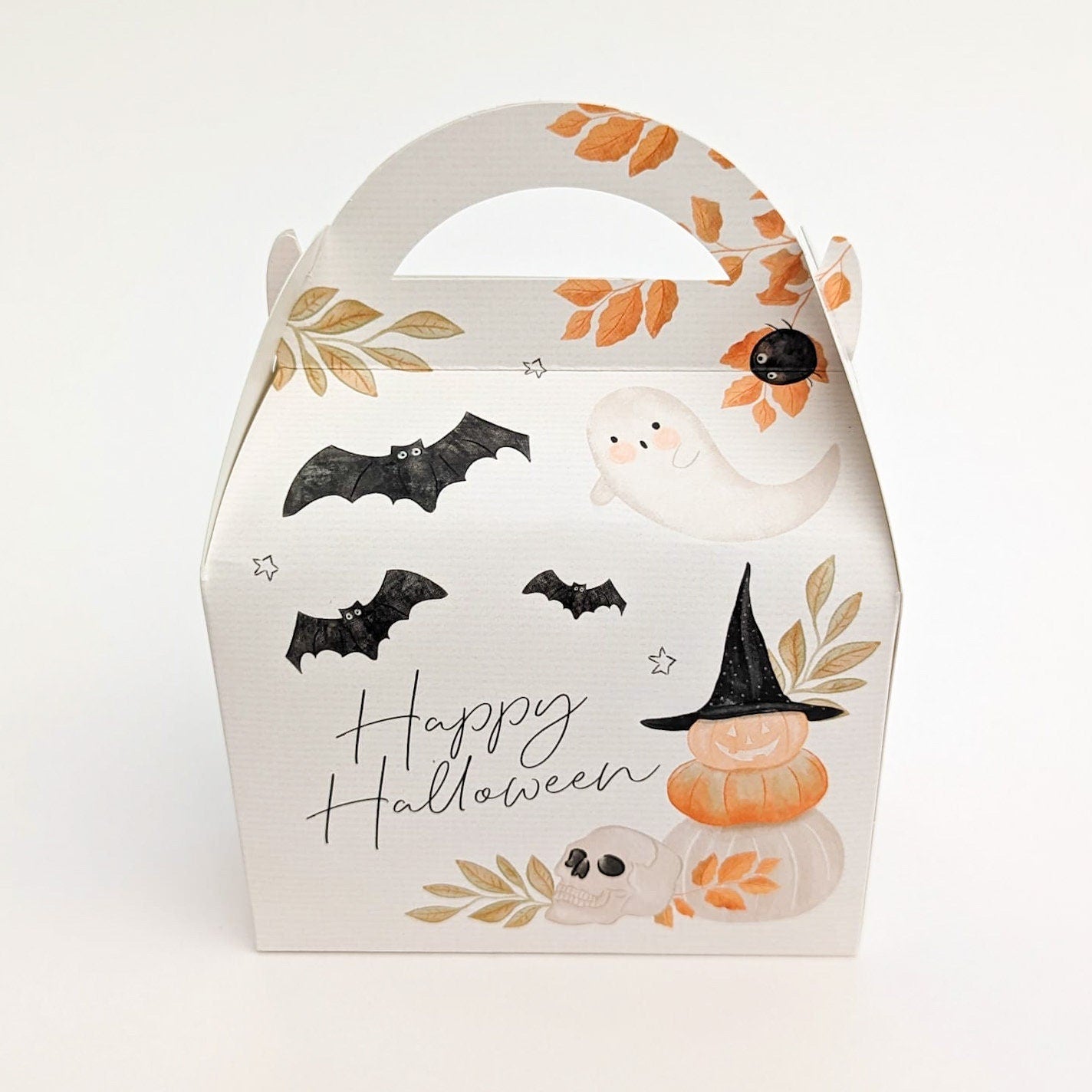 Spooky Halloween watercolor Personalised Children’s Party Box Gift Bag Favour