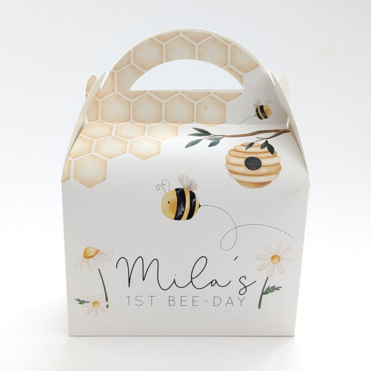 LITTLE HONEY BEE Personalised Children’s Party Box Gift Bag Favour