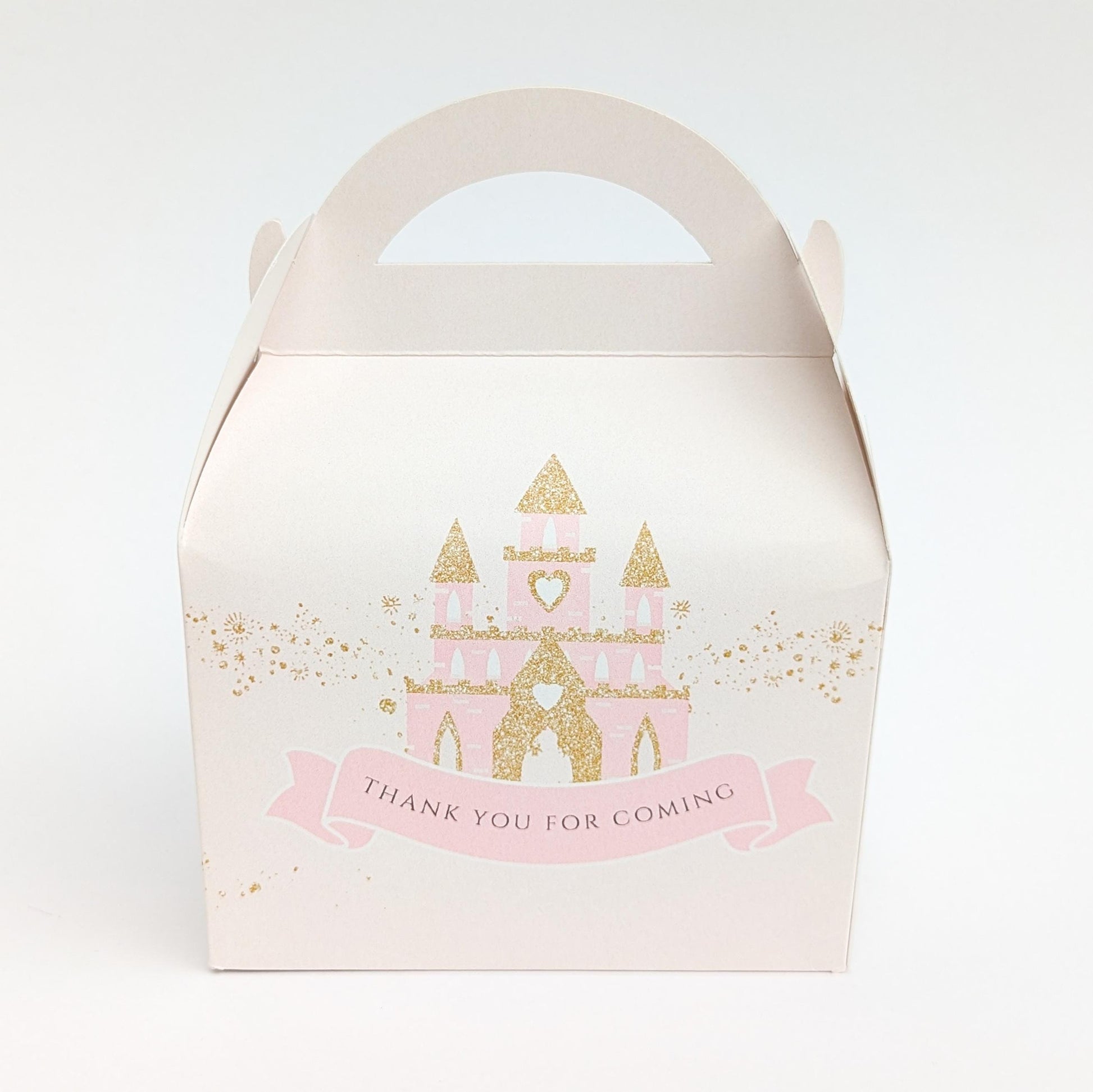 PRINCESS CASTLE watercolor Personalised Children’s Party Box Gift Bag Favour