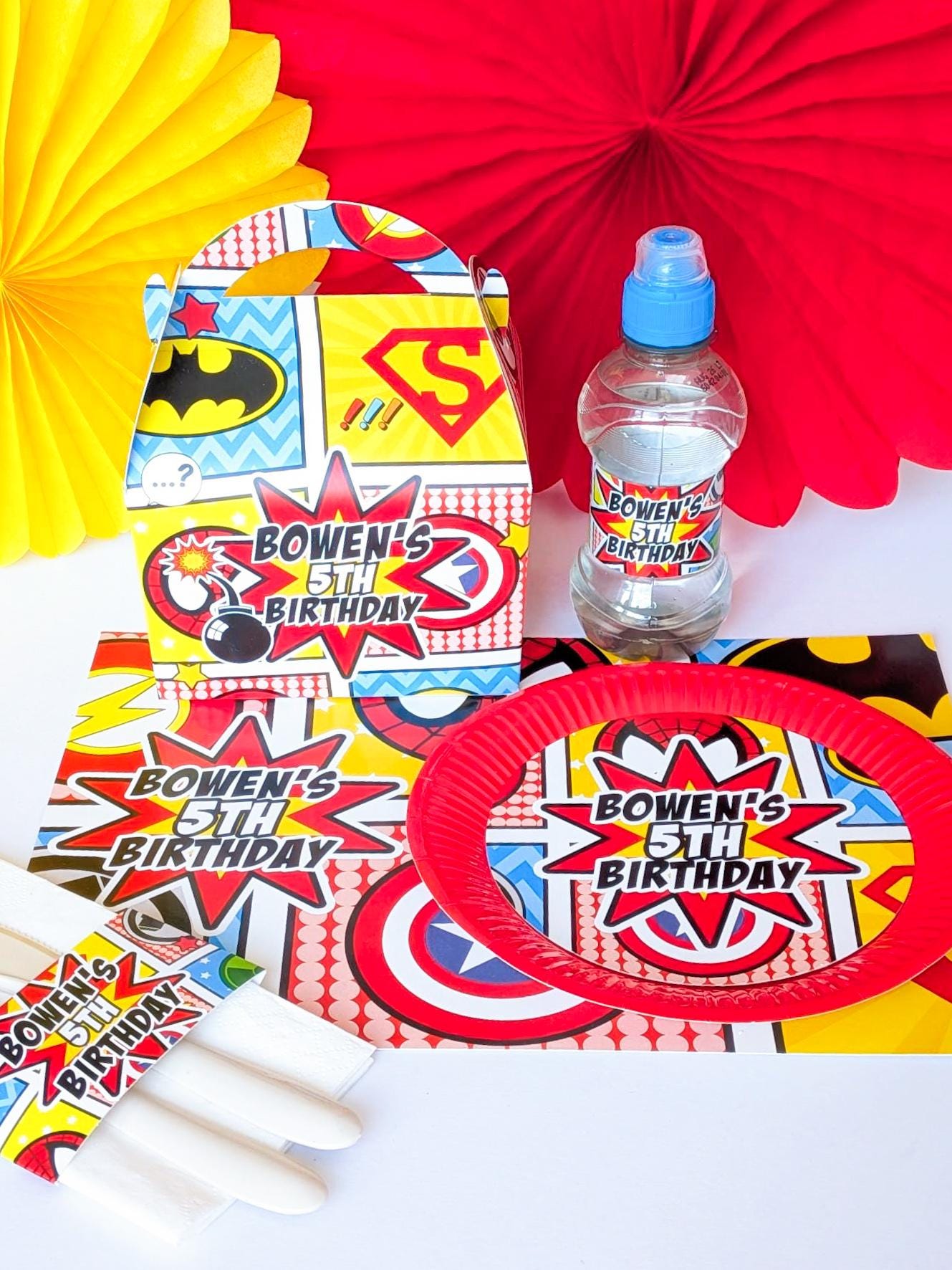 Personalised Superhero Birthday Party Decor, Marvel Comic Book Treat Boxes