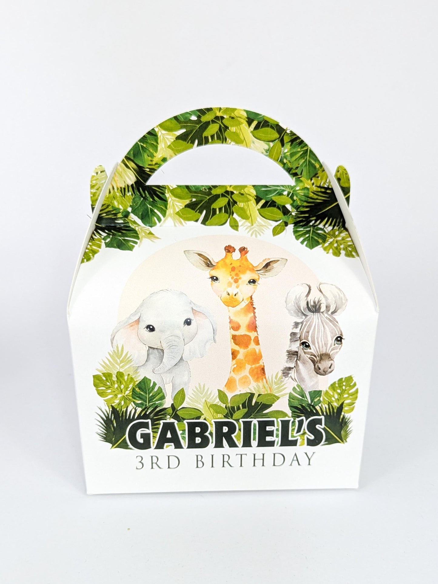 Personalised Jungle Animal Birthday Party Boxes and Decor Items
