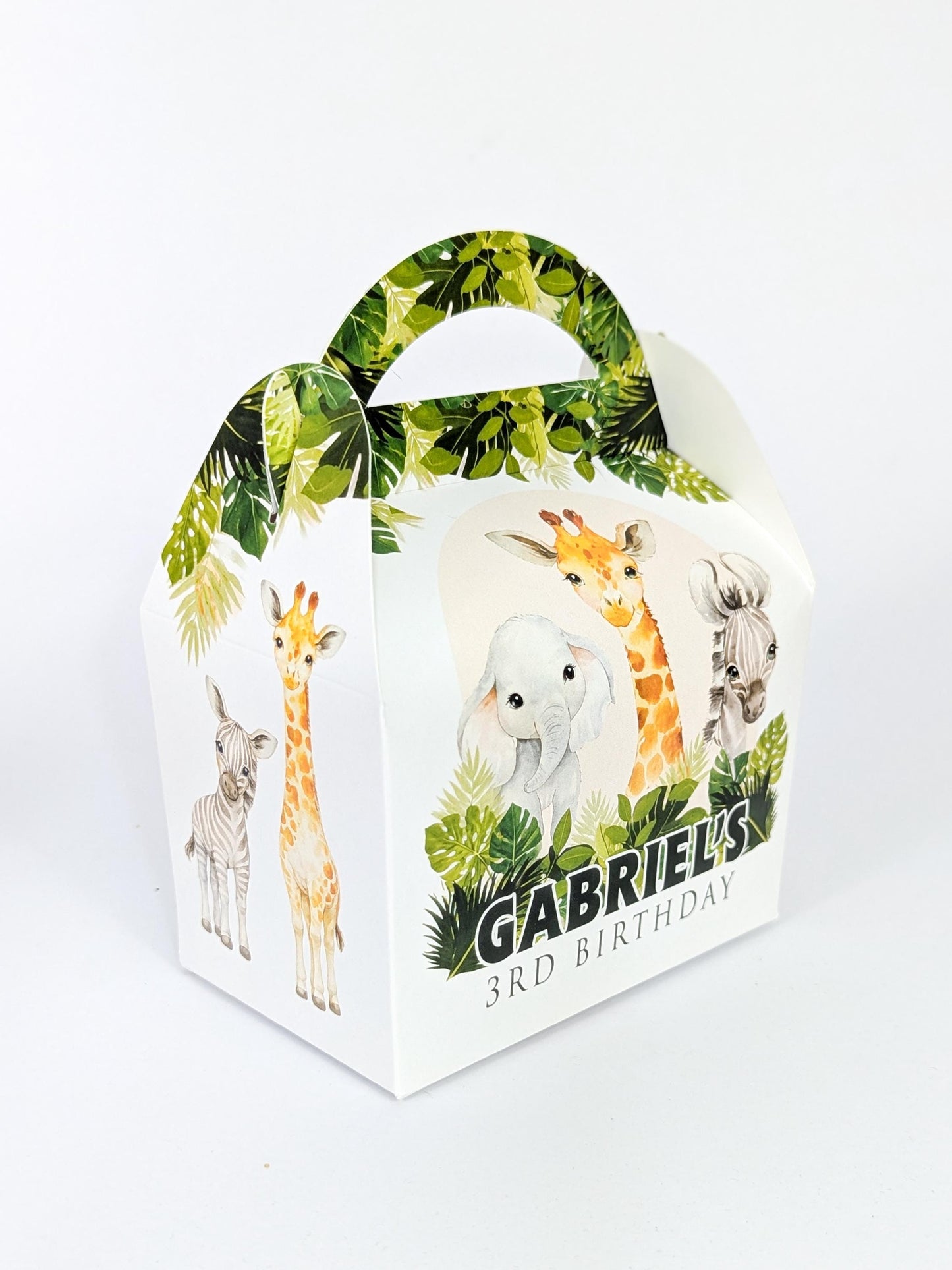 Personalised Jungle Animal Birthday Party Boxes and Decor Items