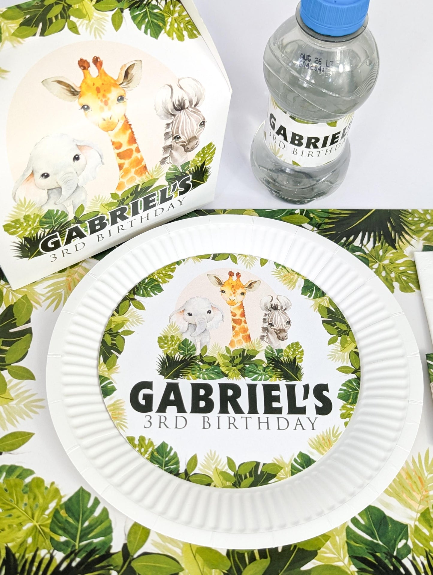 Personalised Jungle Animal Birthday Party Boxes and Decor Items