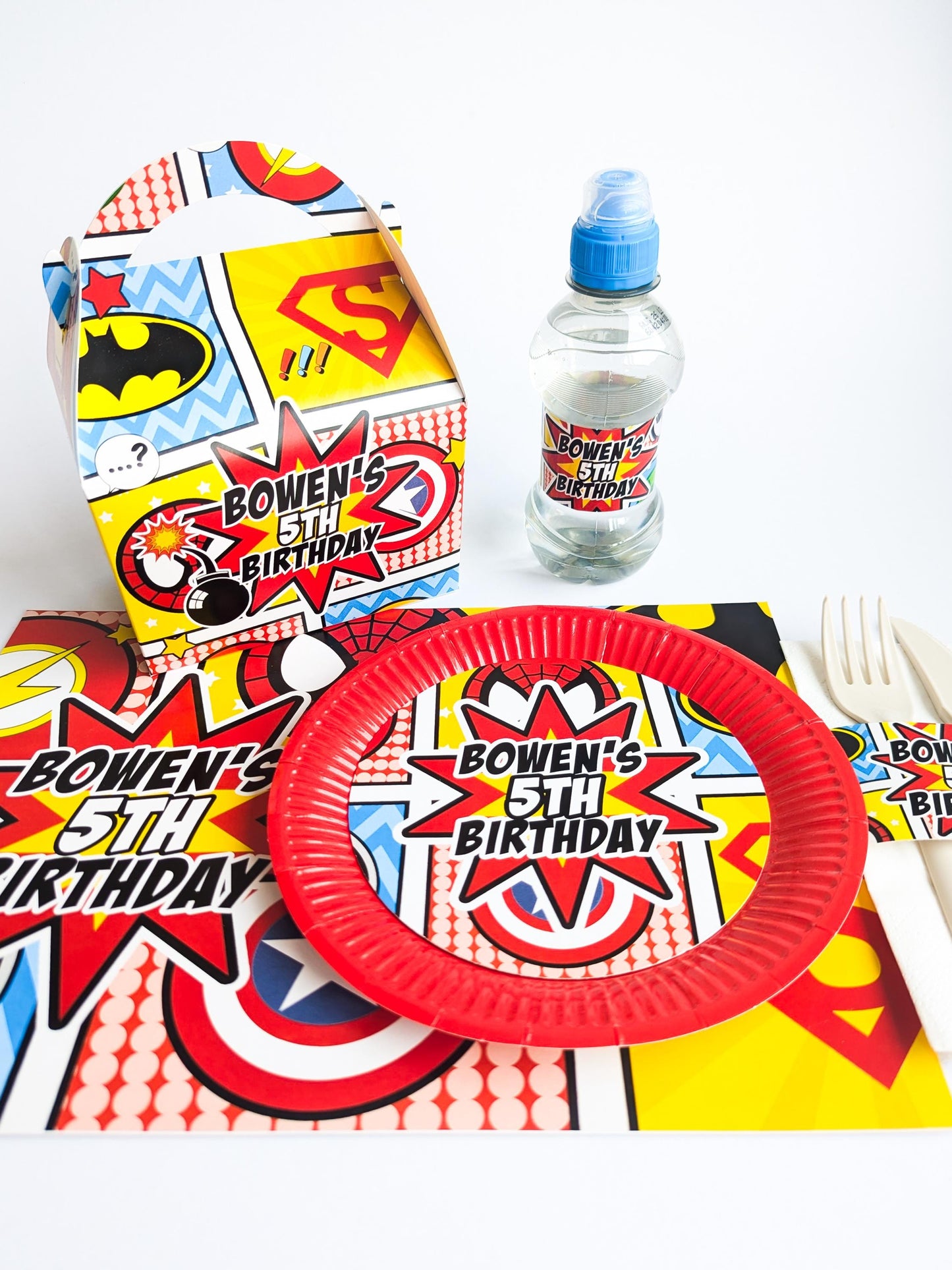Personalised Superhero Birthday Party Decor, Marvel Comic Book Treat Boxes