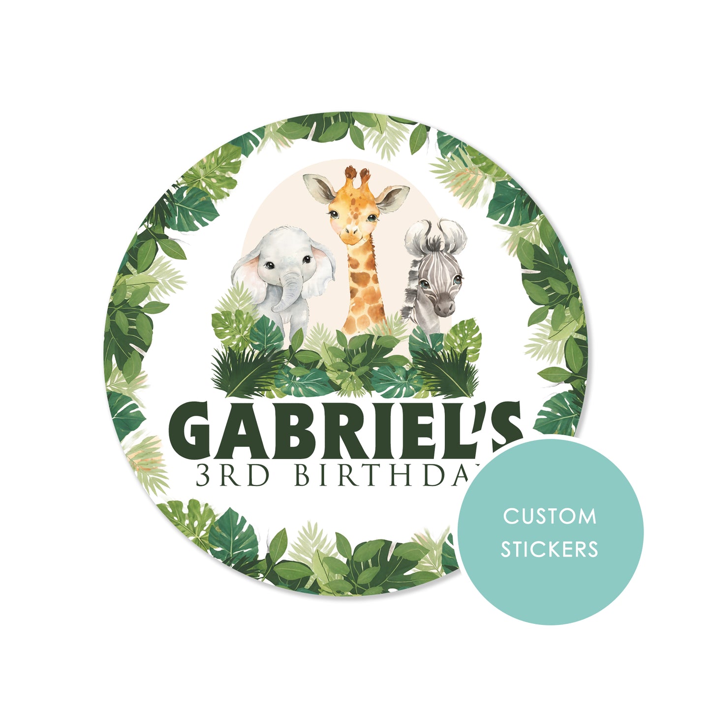 Personalised Jungle Animal Birthday Party Boxes and Decor Items