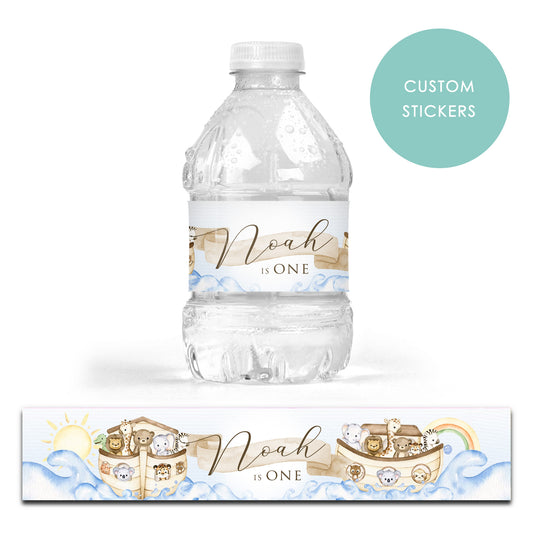 DRINK LABEL STICKERS x 7 Personalised Noah's Ark Animals Two