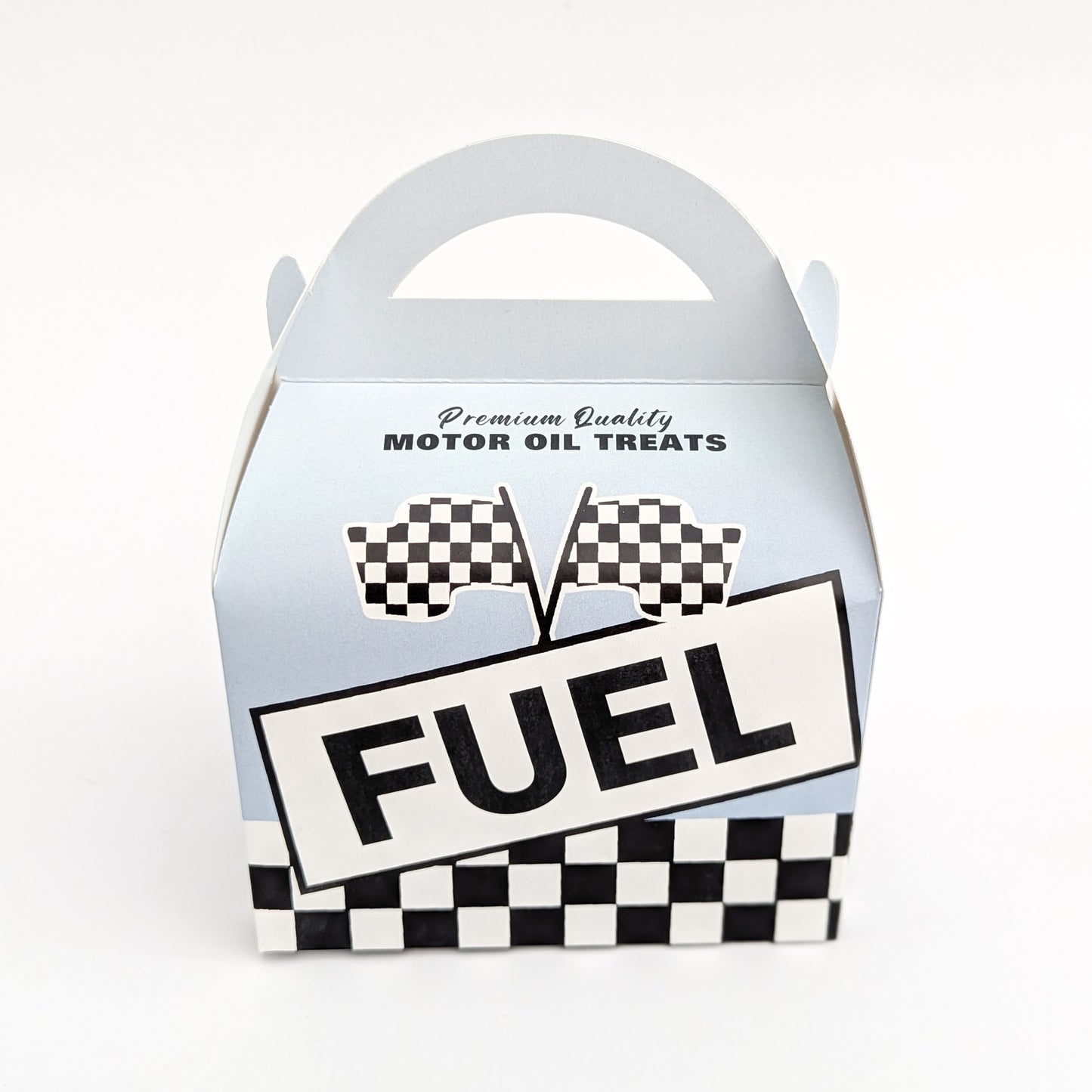 PIT STOP Refuel Retro Cars Racing Driver Personalised Children’s Party Boxes Gift Bag Favour